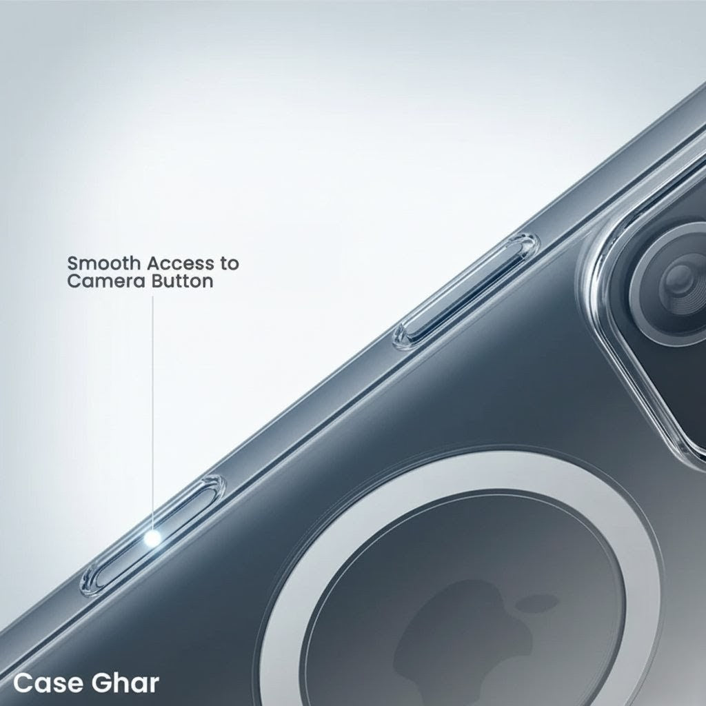 Iphone Anti Yellow Magsafe Clear Case-(Anti yellow case +Tempered Glass+ Magnetic mobile stand)